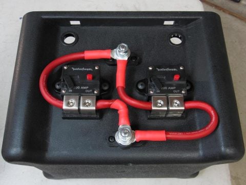 Resettable Circuit Breakers Shown in Moroso Battery Box
