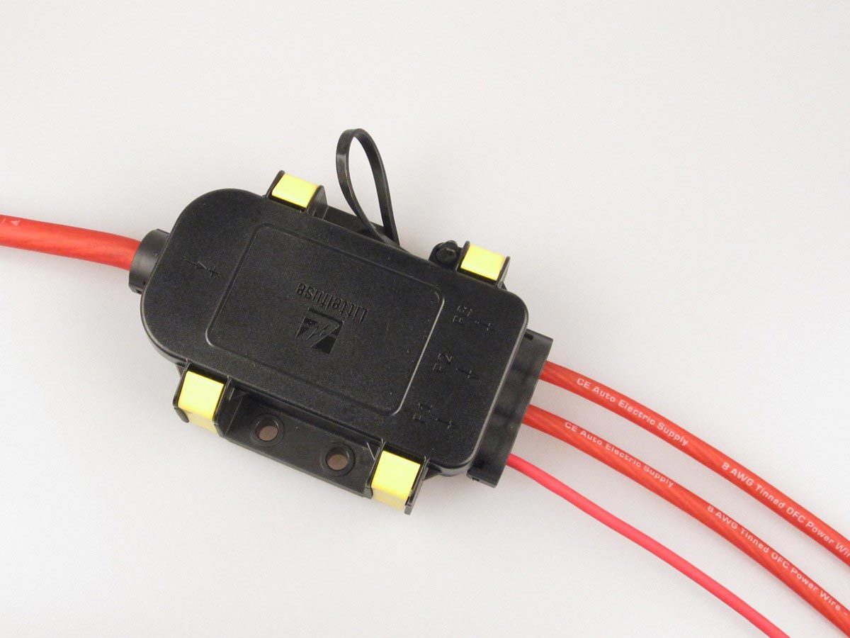 Littlefuse Triple MIDI Fuse Holder Kit with Cover On CE Auto Electric