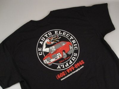CE Auto Electric Supply Black T-Shirt Rear