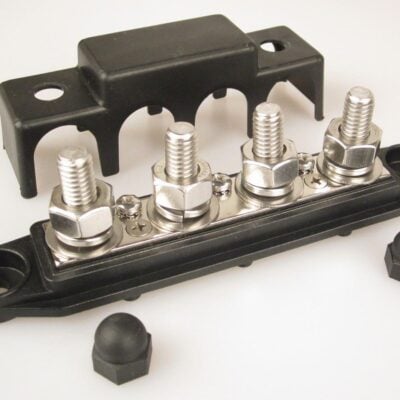 350 Amp 4-Position Junction Stud with Cover -  Black
