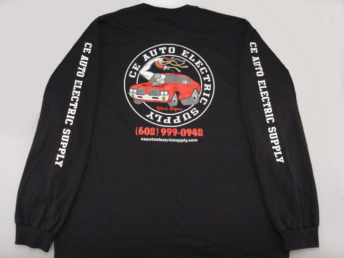 CE Auto Electric Supply Long Sleeve Olds’ T-Shirt Rear