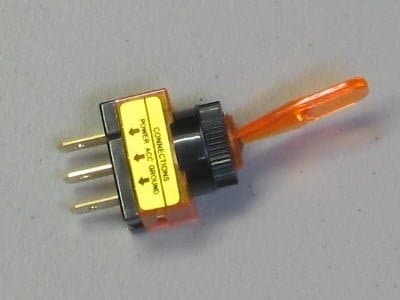 Illuminated Toggle Switch - Long Shaft -  ON/OFF -  Amber