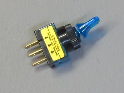 Illuminated Toggle Switch - Short Shaft -  ON/OFF -  Blue