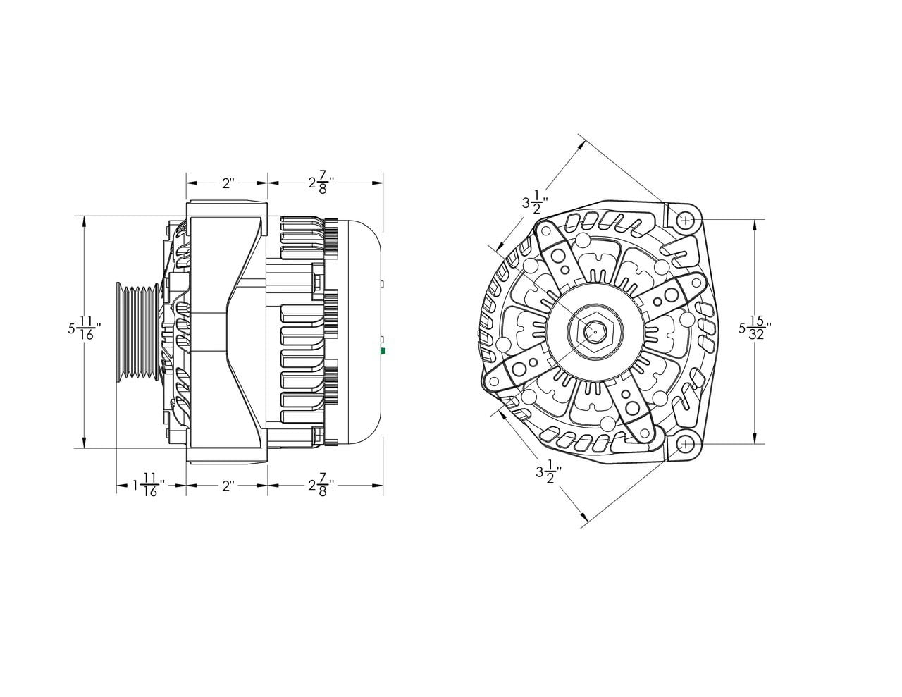 250A Alternator – GM Truck –  Drawing