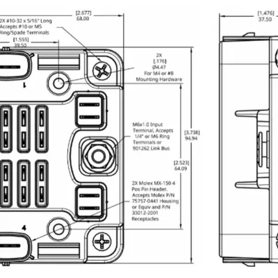Egis Fuse Block ATO/JCase 8+2, Dimensions