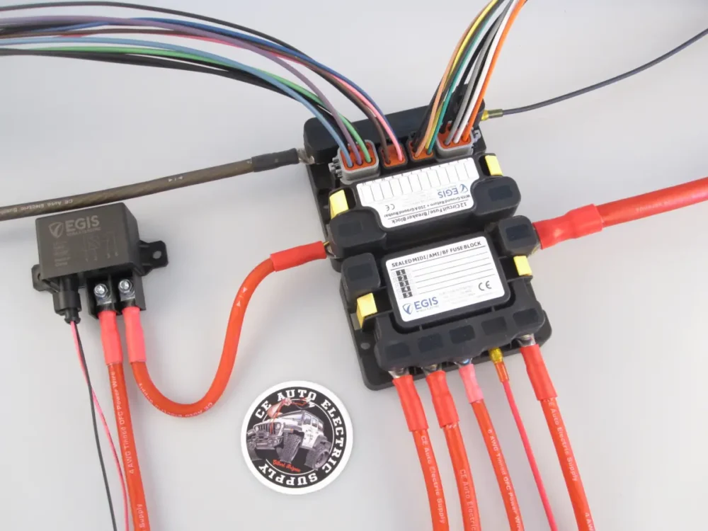 EGIS MT Series 6+6 Sealed Distribution Block - 2 Module Assembly with Covers and Relay