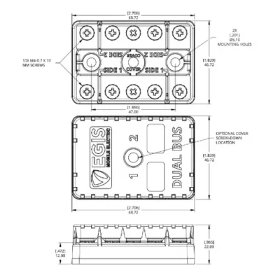 EGIS Dual Busbar 2x5 Circuit 100A - Drawing