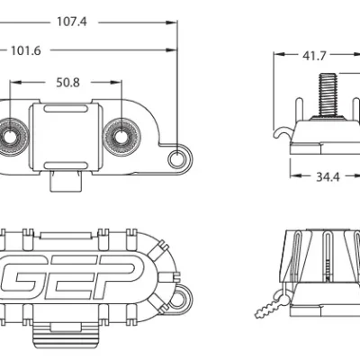 GEP MEGA Fuse Holder with Cover - Drawing