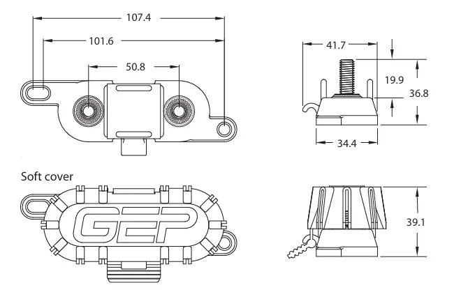 GEP MEGA Fuse Holder with Cover - Drawing