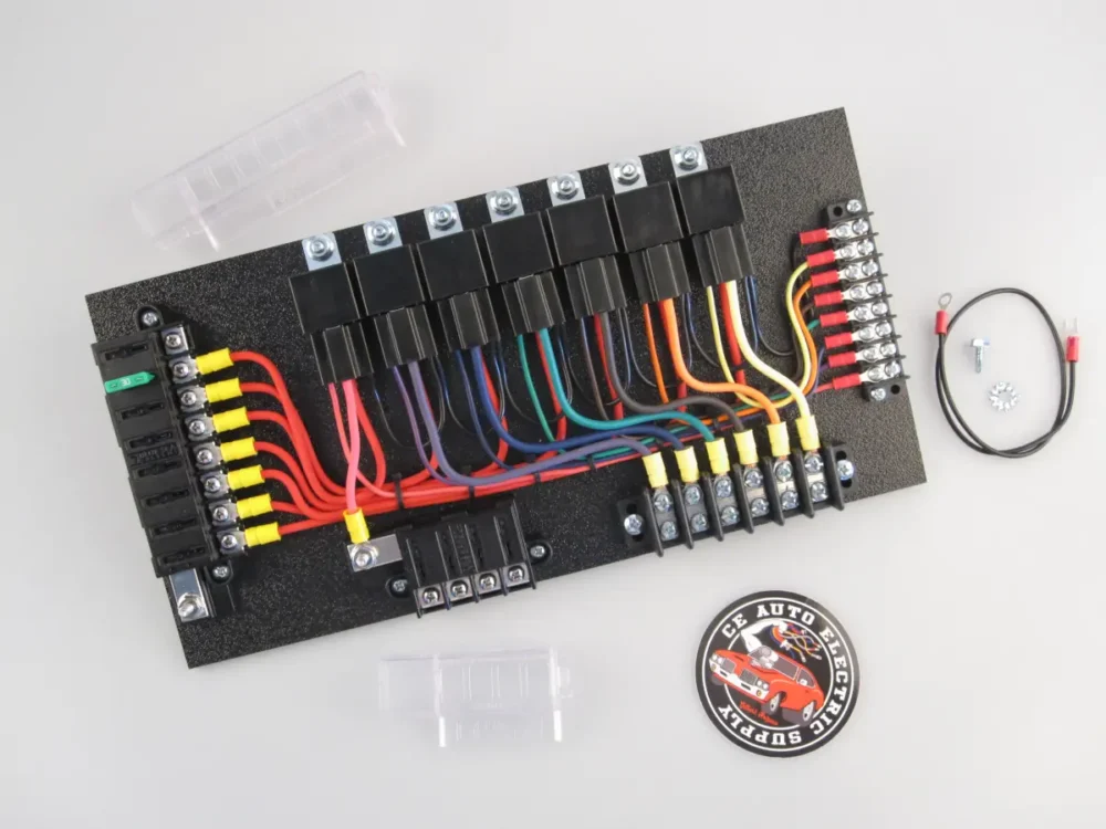 7 Relay Panel with Relay Sockets and Switched Panel - Covers Off