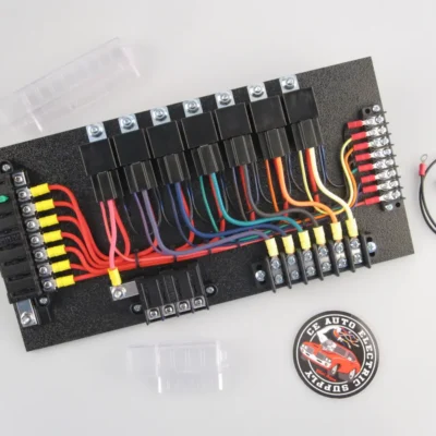 7 Relay Panel with Relay Sockets and Switched Panel - Covers Off