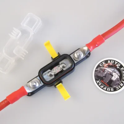 EGIS AMI / MIDI Fuse Block, 30 - 200 A, Sealed with 2 AWG Cable and Cover Removed