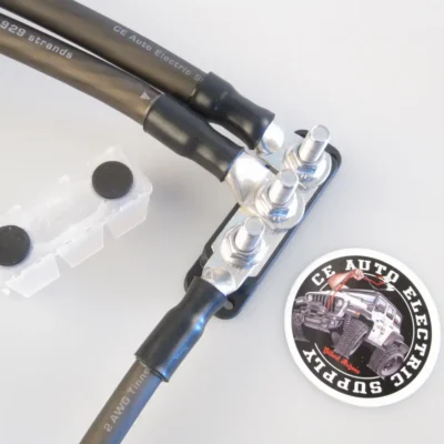 EGIS PowerBar Three M10 (3/8) Studs - 600A w/Cover with Cover Removed and Cables Attached