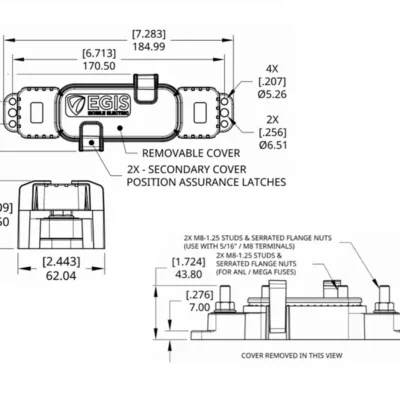 EGIS Sealed AMG / MEGA Fuse Block - Drawing