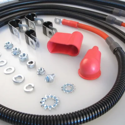 1995-1997 Chevrolet / GMC 1500 Battery Cable Kit - Hardware and Boots Close-up