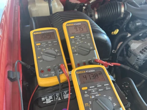 1995-1997 OBS Current and Voltage Drop to Starter with Our 2 AWG Battery Cables